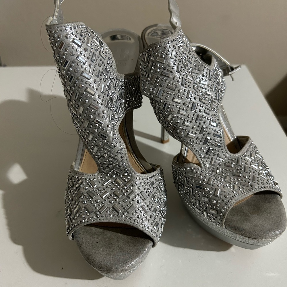 Gianni Bini Silver Embellished Heels